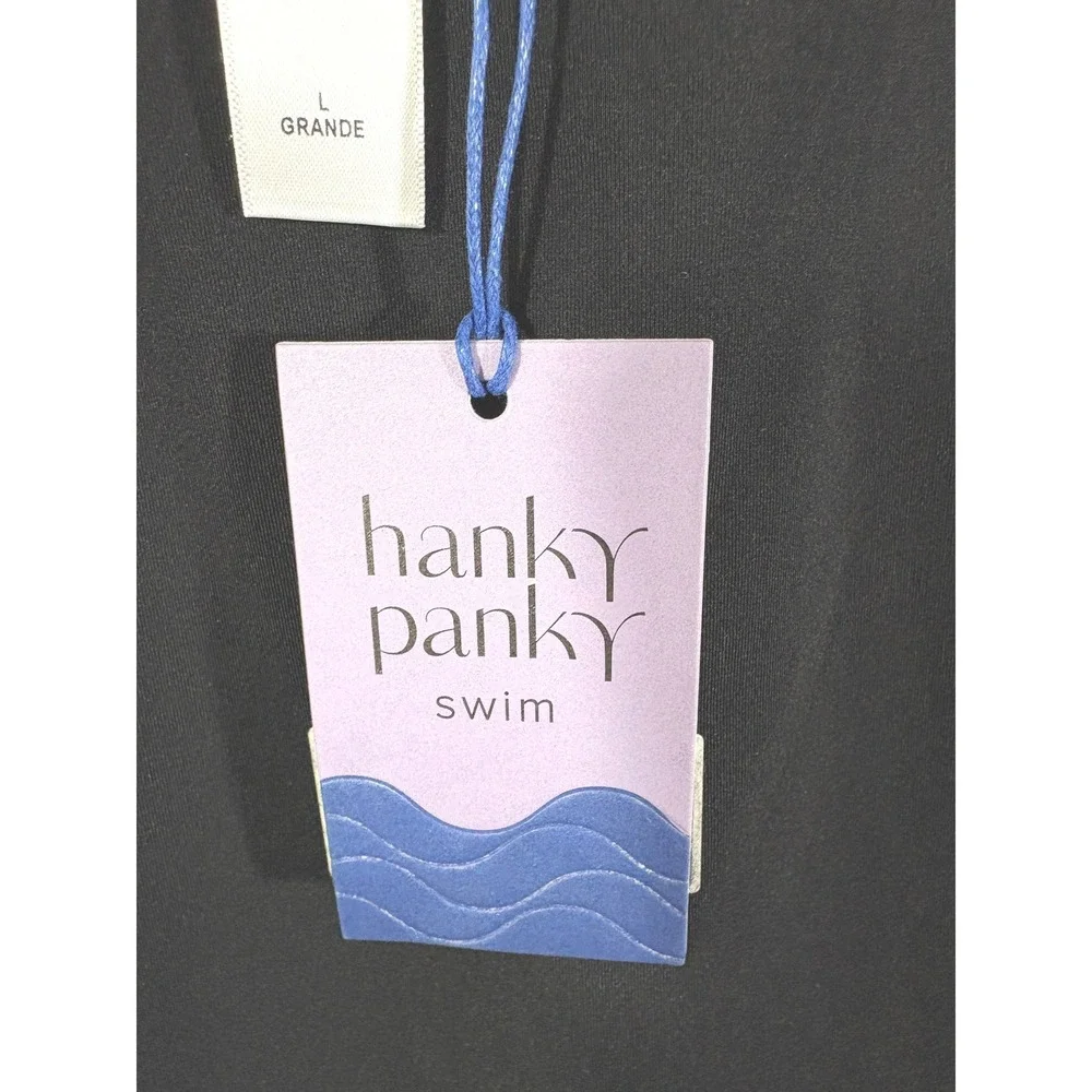 Hanky Panky Underwire One Piece Swimsuit Black Plunge Neck 7R8441 L